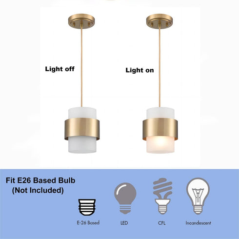 Modern Pendant Light Fixtures Over Kitchen Island Lighting Ceiling Hanging Farmhouse Metal Industrial Mini Cylinder Pendant Lighting Frosted Shade
